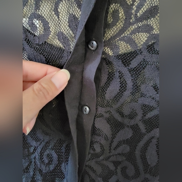 H&M Mama, Black‎ Lace Beaded Maternity Blouse, Size Medium, New with Tags - Picture 6 of 8